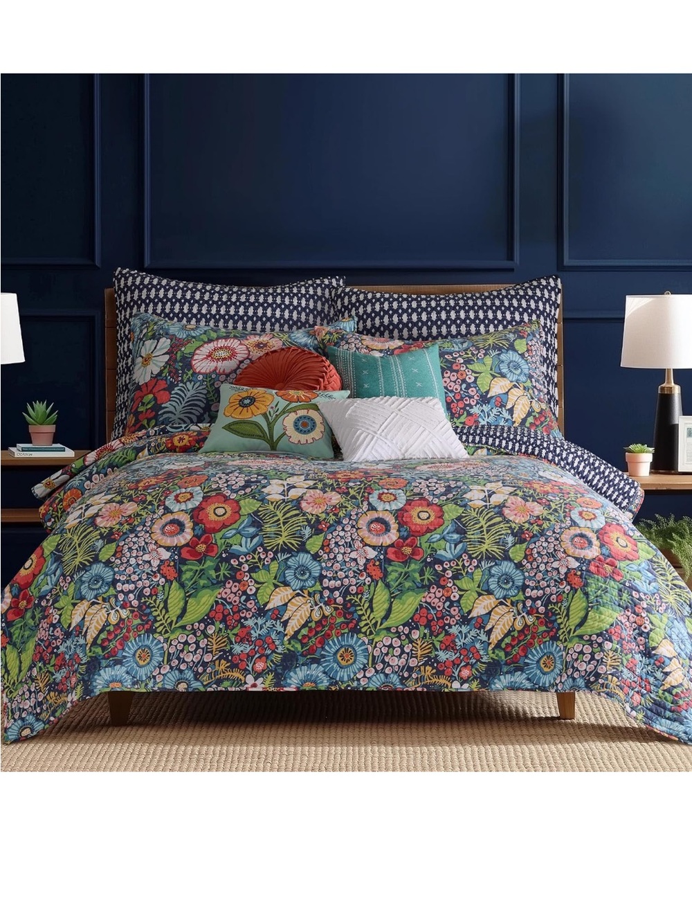 Levtex Home - Night Garden Quilt Set - Full/Queen Quilt and Two Standard Shams